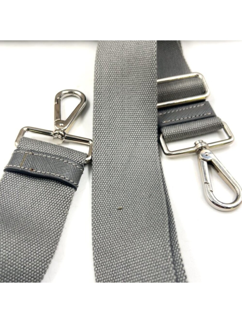 Prada Canapa Denim Canvas Light Gray Tote Silver - Picture 10 of 15